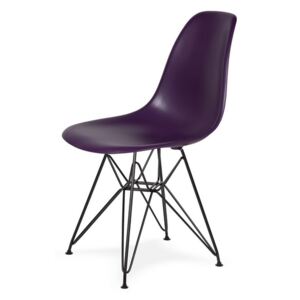Židle 130-cas1 fialová purpur #39 abs + nohy kovové černá, Sedák bez čalounění, Nohy: ocel, kov, barva: fialová, bez područek kov