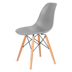 Židle 130-DPP šedá #30 PP + nohy bukové, Sedák bez čalounění, Nohy: buk, buk, barva: šedá, bez područek buk