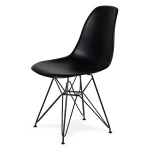 Židle 130-DPP černá #03 PP + nohy kovové černá, Sedák bez čalounění, Nohy: ocel, kov, barva: černá, bez područek kov