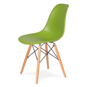 Židle 130-DPP šťavnatá zeleň #13 PP + nohy bukové, Sedák bez čalounění, Nohy: buk, buk, barva: zelená, bez područek buk
