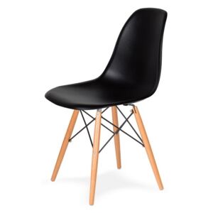 Židle 130-DPP černá #03 PP + nohy bukové, Sedák bez čalounění, Nohy: buk, buk, barva: černá, bez područek buk