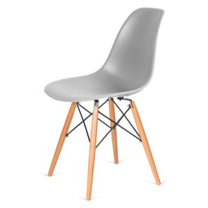 Židle 130-DPP světle šedá #05 PP + nohy bukové, Sedák bez čalounění, Nohy: buk, buk, barva: šedá, bez područek buk