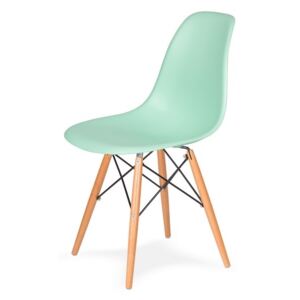 Židle 130-DPP pastelová máta #14 PP + nohy bukové, Sedák bez čalounění, Nohy: buk, buk, barva: zelená, bez područek buk