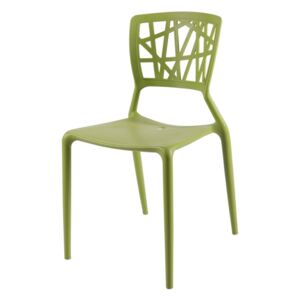 Židle BUSH zelená, Sedák bez čalounění, Nohy: polypropylén, kov, barva: zelená, bez područek plast