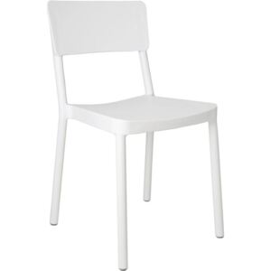 Židle LISBOA bílá, Sedák bez čalounění, Nohy: polypropylén, plast, barva: bílá, bez područek plast