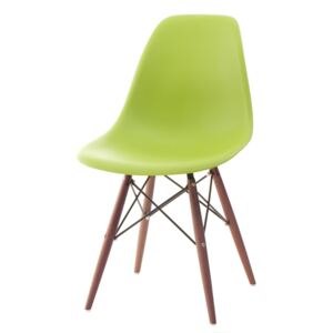 Židle P016V pp zelená/tmavá, Sedák bez čalounění, Nohy: dřevo, , barva: zelená, bez područek buk