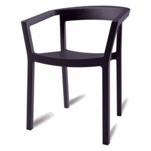 Židle PEACH černá, Sedák bez čalounění, Nohy: polypropylén, dřevo, barva: černá, s područkami plast