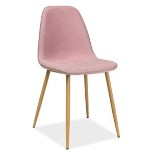 Židle DUAL růžová, Sedák s čalouněním, Nohy: kov, kov, barva: růžová, bez područek dub sonoma