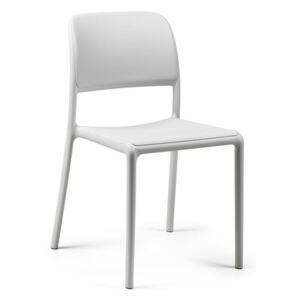 Židle RIVA bílá, Sedák bez čalounění, Nohy: polypropylén, plast, barva: bílá, bez područek plast