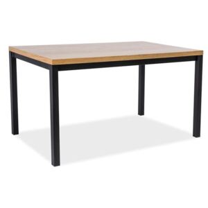 Stůl NORMANO masivní dub/černý 120x80, 120 x 90 cm, hnědá , dřevo