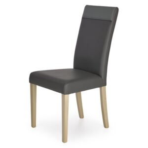 NORBERT židle dub sonoma / polstrování: šedé, Sedák s čalouněním, Nohy: dřevo, dřevo, barva: šedá, bez područek