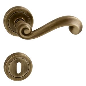 Dveřní kování MP Carla R 738 (OGS) - WC klika-klika s WC sadou/OGS (bronz česaný mat)