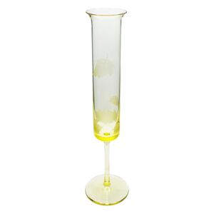 Vysoký svícen na úzkou svíčku - žlutý 24,5 cm