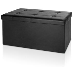 Čalouněná lavice s úložným prostorem 80 x 40 x 40 cm | černá