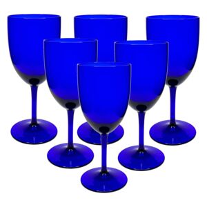 Menší modré sklenice na víno 180 ml, 6 ks