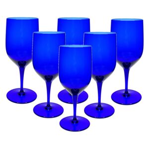 Modré sklenice na víno 300 ml, 6 ks