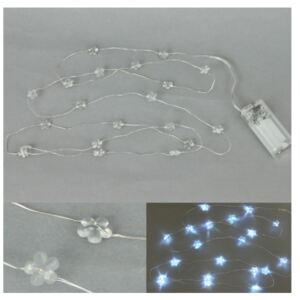Řetěz s LED světýlky ve tvaru kytičky - baterie, barva teplá bílá - LED877118