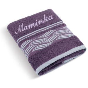 Bellatex Froté ručník proužek se jménem MAMINKA burgundy