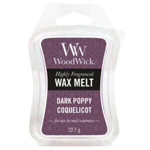 WoodWick - vonný vosk Dark Poppy (Tmavý mák) 23g (Omamná směs máku a teaku se mísí s tóny citrusového koření, ambry a dřev.)