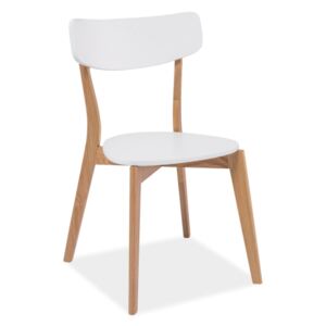 Židle MOSSO dub/bílá, dřevo, barva: bílá