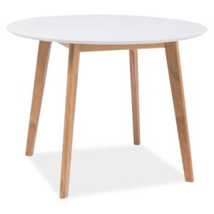 Stůl MOSSO II bílý/dub 100x100, 100 x 100 cm, bílá , dřevo