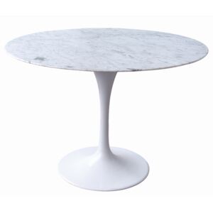 Stůl TULIP MARBLE 120 bílý - kulatá mramorová deska, kov, 120 x 120 cm, bílá , kov