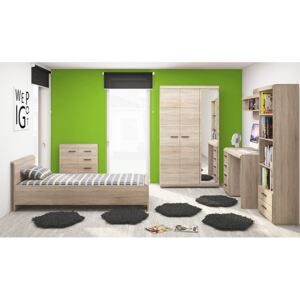 Studentský pokoj Link + matrace a rošt - dub sonoma