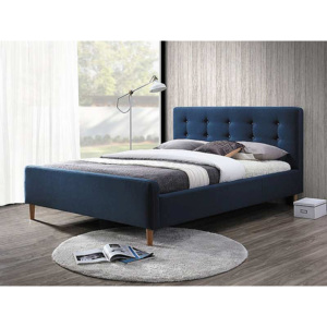 Čalouněná postel PINKY + rošt, 160x200, modrá (granátová)