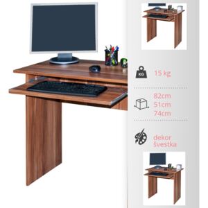 Jednoduchý PC stůl BORIS v barvě švestka