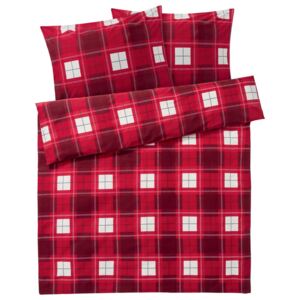 MERADISO® Flanelové ložní prádlo, 200 x 220 cm (kostky/červená)