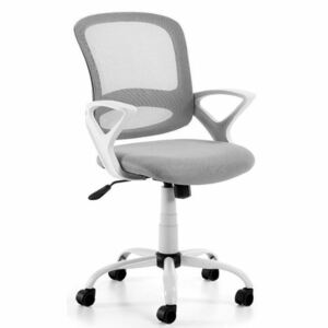 Kancelářská židle Lambert LaForma Provedení: Bílý rám, šedý textil
