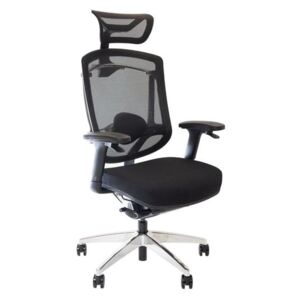 Ergonomická židle Marrit GT07-39X (s opěrkou hlavy), síť GT27 černá, sedák HM-38 černý