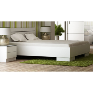 Manželská postel s roštem 140x200 cm v bílé matné barvě KN535