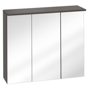 Skříňka zrcadlová GALAXY GRAFIT s LED osvětlením 80 cm, šedá rozměry: 80 x 20 cm