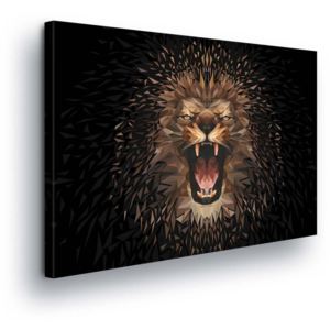 GLIX Obraz na plátně - Černá Lví Kresba 100x75 cm