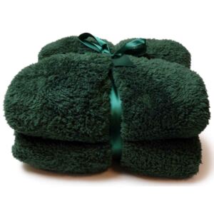 DEKORACEASTYL Heboučká deka Teddy tmavě zelená 5001017-DGR