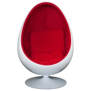 Křeslo Ovalia Chair bílo červené, 90 x 80 x 130 cm,, bílá