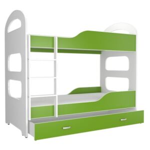Patrová postel DOMINIK s úložným prostorem (různé barvy), Zelená