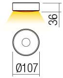 Redo 90412 Log, tamvě šedé venkovní stropní svítidlo LED 6W 3000K, průměr 10,7cm, IP65