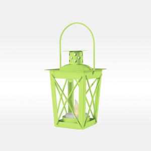 SOMOGYI Lampa kovová s LED svíčkou, zelená