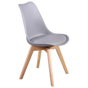 Jídelní židle v šedé barvě s dřevěnými nohami F1202