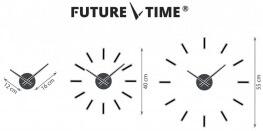 Designové nalepovací hodiny Future Time FT9400BK Modular black 40cm
