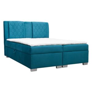 Moderní box spring postel Colombo 180x200, modrá
