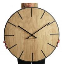 Flexistyle z216 - velké dubové nástěnné hodiny s průměrem 60 cm