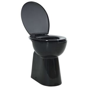 Vysoké WC - bez okraje - pomalé zavírání - o 7 cm vyšší - keramika | černé