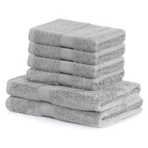 DecoKing set 6 ks ručníků bambus-bavlna Bamby - sv. šedá