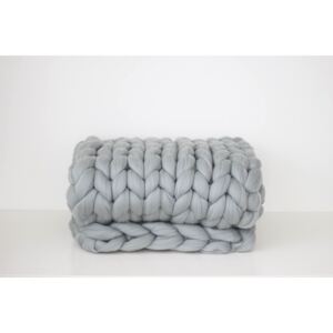 Exkluzivní pletená deka - měsíční šedá 80 x 80 cm