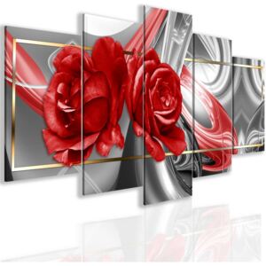 InSmile ® Obraz abstraktní růže Red Velikost (šířka x výška): 100x50 cm