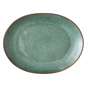 Zelený kameninový servírovací talíř Bitz Mensa, 30 x 22,5 cm