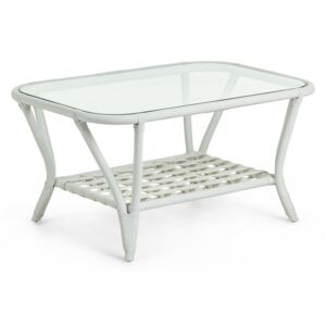 Bílý ratanový konferenční stolek La Forma Crampton, 90 x 60 cm